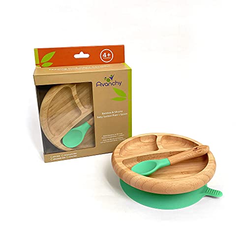 色:グリーン Smart Start Avanchy アヴァンシー ひっくり返らない 竹食器 プレー 色:グリーン Smart Start Avanchy アヴァンシー ひっくり返らない 竹食器 プレー
