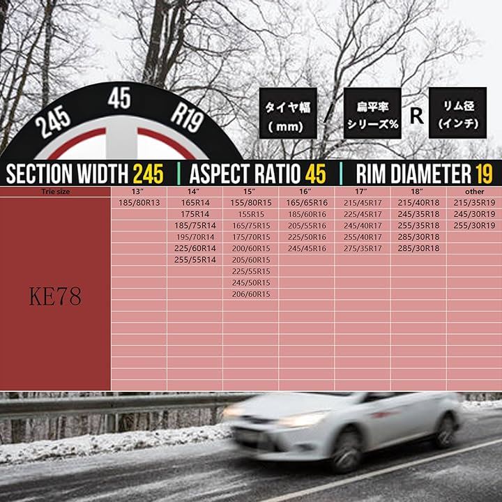 タイヤチェーン 布製 非金属 軽自動車 簡単装着 ジャッキアップ不要 冬雪 雪道 凍結 滑り止め(KE78) タイヤチェーン 布製 非金属 軽自動車 簡単装着 ジャッキアップ不要 冬雪 雪道 凍結 滑り止め(KE78)