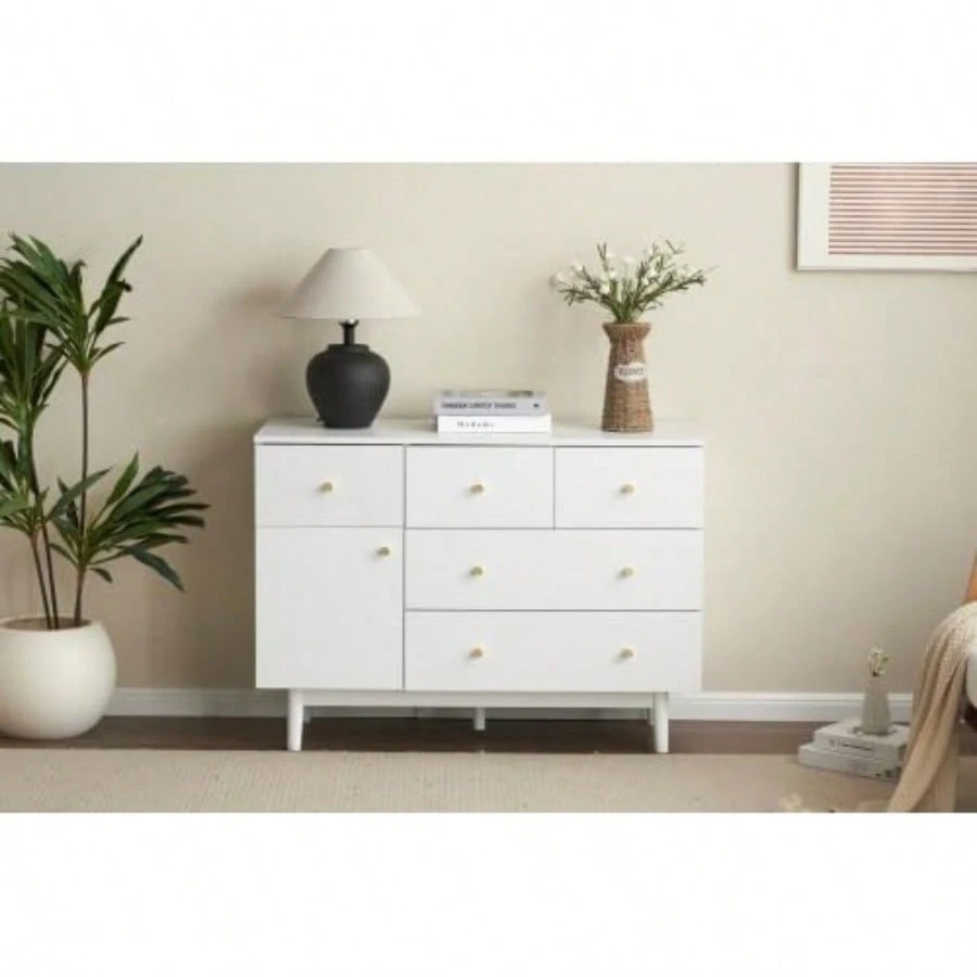 キャビネット サイドボード 引き出し5杯 チェスト 収納棚 リビング収納 幅100cm サイドボード リビングボード 洋服 タンス 収納 おしゃれ 収納棚 北欧 木目調 おしゃれ 分類収納