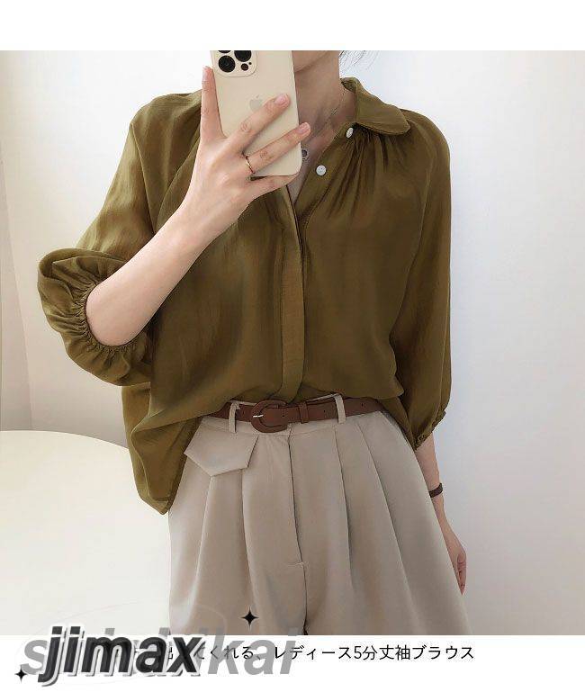 ブラウス 5分丈袖 レディース ギャザーブラウス 透け感 夏 5分丈袖ブラウス 薄手 サマーブラウス おしゃれ 5分丈袖シャツ レトロ オーバーサイズ トップス カジュアルシャツ ゆったり 重ね着 ピ ブラウス 5分丈袖 レディース ギャザーブラウス 透け感 夏 5分丈袖ブラウス 薄手 サマーブラウス おしゃれ 5分丈袖シャツ レトロ オーバーサイズ トップス カジュアルシャツ ゆったり 重ね着 ピ