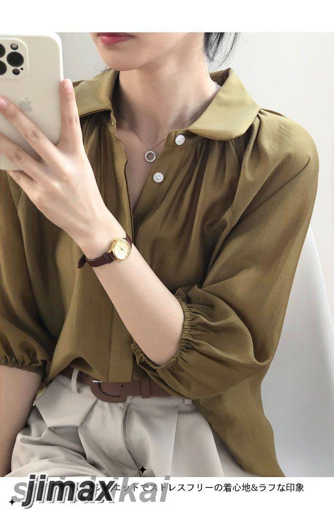 ブラウス 5分丈袖 レディース ギャザーブラウス 透け感 夏 5分丈袖ブラウス 薄手 サマーブラウス おしゃれ 5分丈袖シャツ レトロ オーバーサイズ トップス カジュアルシャツ ゆったり 重ね着 ピ ブラウス 5分丈袖 レディース ギャザーブラウス 透け感 夏 5分丈袖ブラウス 薄手 サマーブラウス おしゃれ 5分丈袖シャツ レトロ オーバーサイズ トップス カジュアルシャツ ゆったり 重ね着 ピ