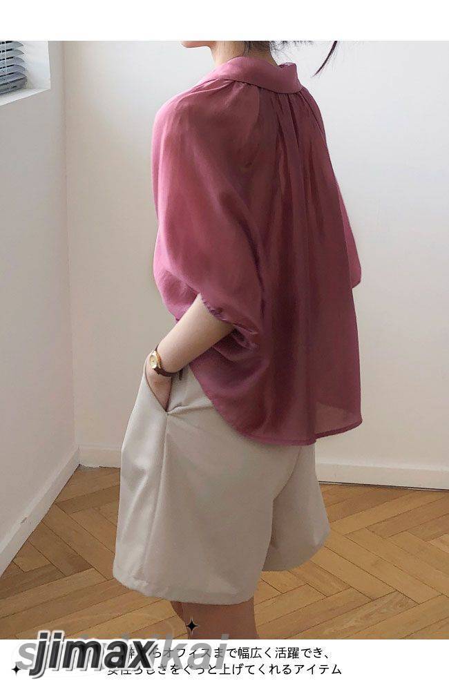 ブラウス 5分丈袖 レディース ギャザーブラウス 透け感 夏 5分丈袖ブラウス 薄手 サマーブラウス おしゃれ 5分丈袖シャツ レトロ オーバーサイズ トップス カジュアルシャツ ゆったり 重ね着 ピ ブラウス 5分丈袖 レディース ギャザーブラウス 透け感 夏 5分丈袖ブラウス 薄手 サマーブラウス おしゃれ 5分丈袖シャツ レトロ オーバーサイズ トップス カジュアルシャツ ゆったり 重ね着 ピ