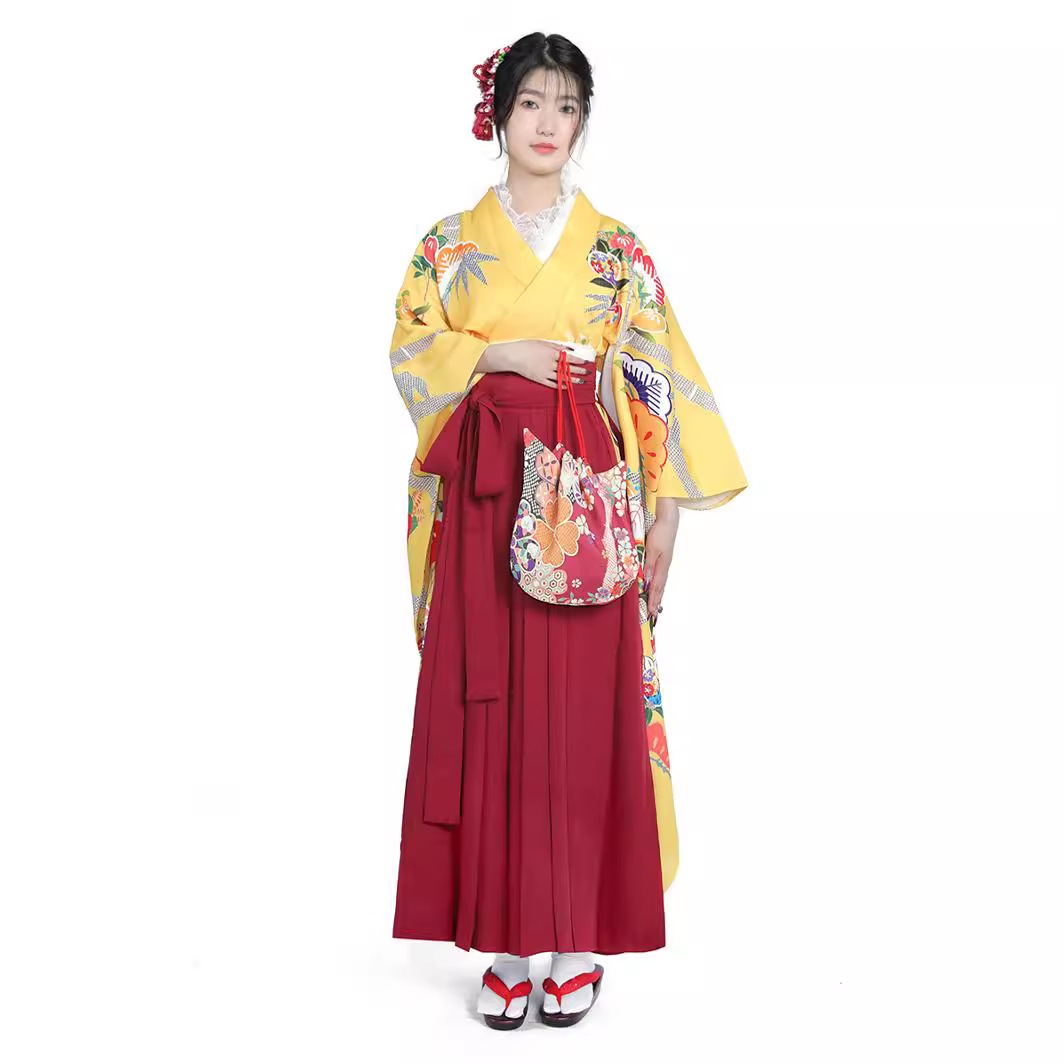 2025年 卒業式 着物 大振袖 伝統版 卒業ドレス 小紋 着物 大正浪漫風 和服セット エレガント 袴下帯 振袖 花柄 入園式 成人式 袴セット 和服 和装 大学生 コスプレ27
