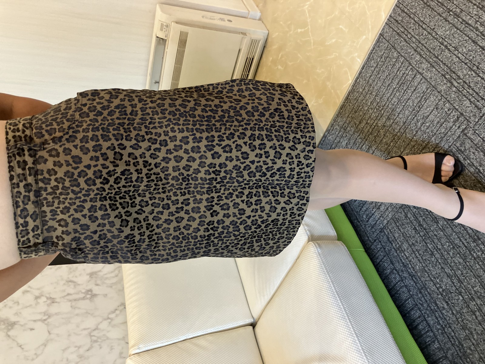 スカート レオパード柄 ブラウン IT42 W28 イタリア製