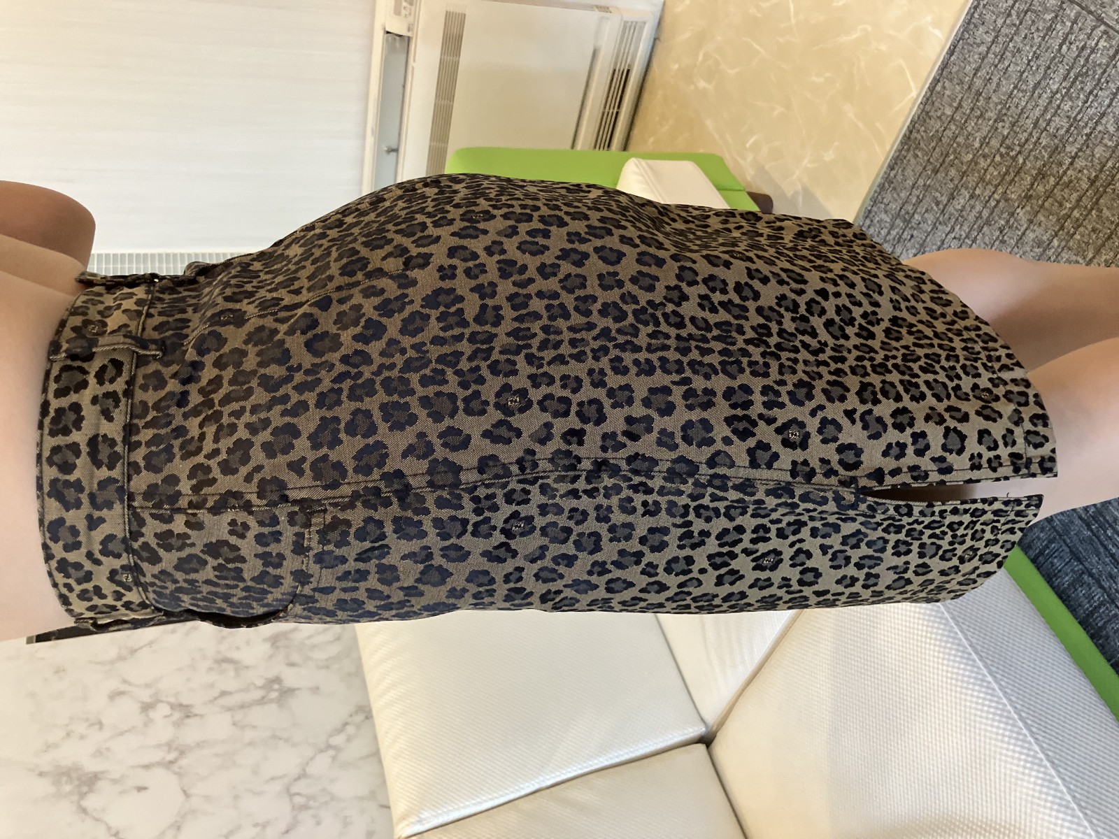 スカート レオパード柄 ブラウン IT42 W28 イタリア製