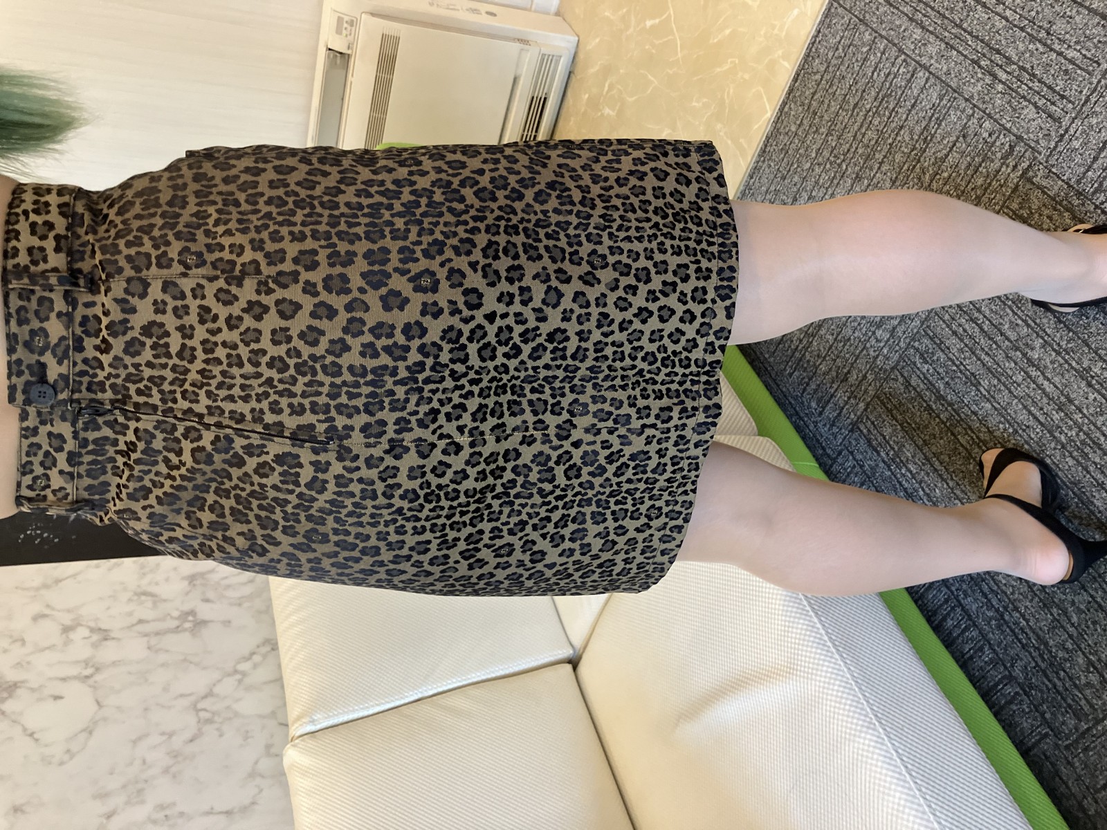 スカート レオパード柄 ブラウン IT42 W28 イタリア製