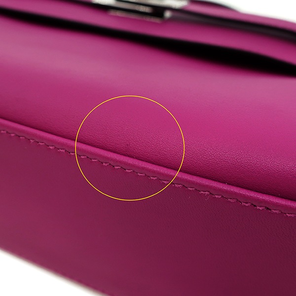 エルメス HERMES ハンドバッグ ポシェットケリー スイフト ローズパープル シルバー金具 紫 ミニバッグ C刻印 【箱】【中古】