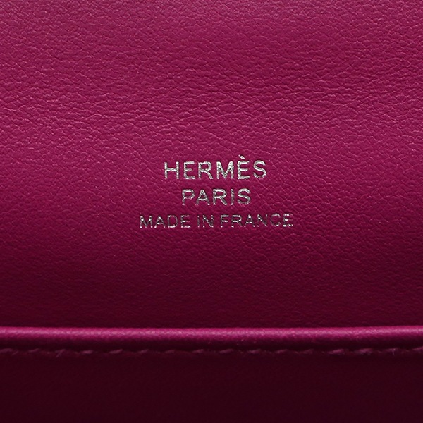 エルメス HERMES ハンドバッグ ポシェットケリー スイフト ローズパープル シルバー金具 紫 ミニバッグ C刻印 【箱】【中古】