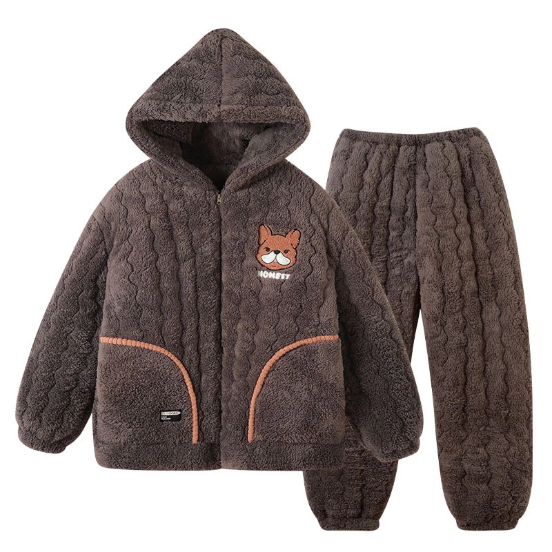 通学 パジャマ男性秋冬加絨加厚サンゴ絨毯三層綿挟み男性フランネル冬保温セット 保育園 小学部 通学 パジャマ男性秋冬加絨加厚サンゴ絨毯三層綿挟み男性フランネル冬保温セット 保育園 小学部