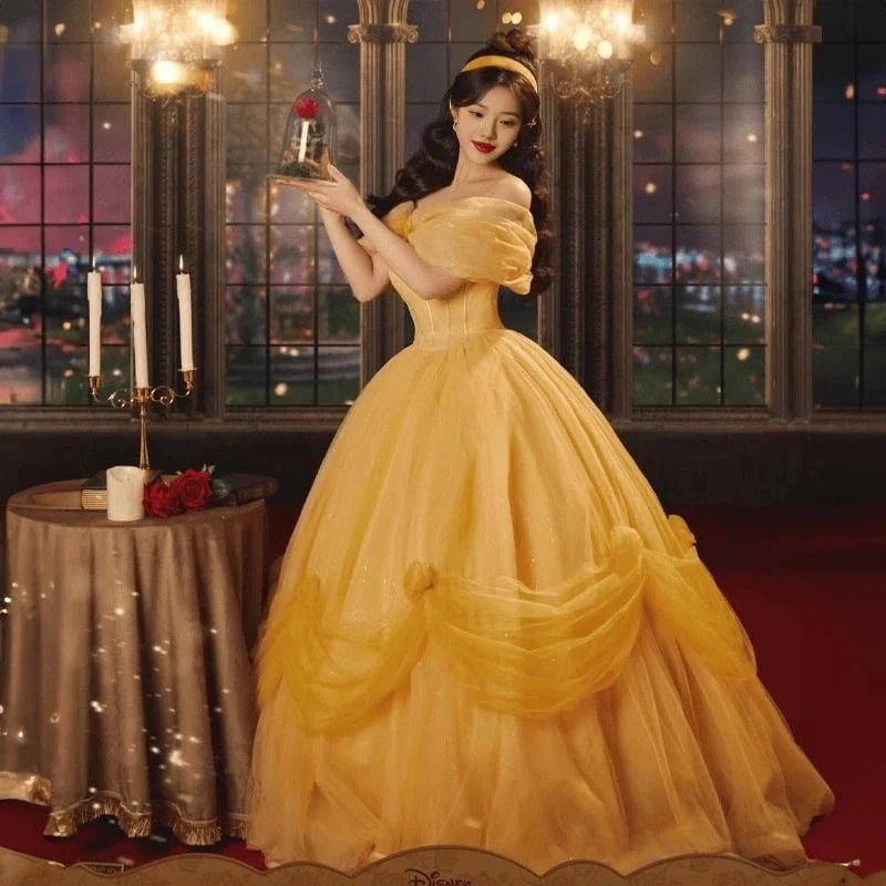 女性用イエロードレス2025ベルプリンセスウェディングドレスハイエンドスーパーシリーズ