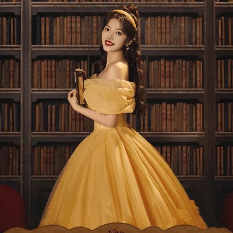 女性用イエロードレス2025ベルプリンセスウェディングドレスハイエンドスーパーシリーズ