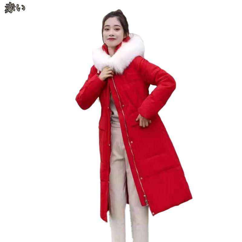 ダウンジャケット レディース ロングコート 冬服 厚手 ダウンコート 上品 中綿コート カジュアル 膝丈 アウター ダウン 着痩せ 綿服 シンプル キルティング 防寒 防風 軽量 上品 フード付き フ
