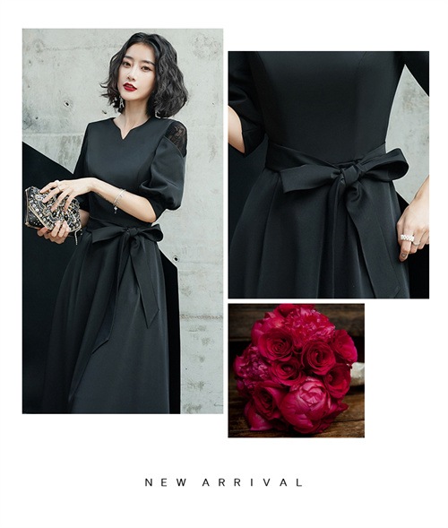 ドレス 結婚式 ワンピース ドレス パーティードレス 袖あり お呼ばれ 二次会 服 フォーマルドレス