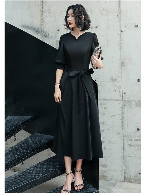 ドレス 結婚式 ワンピース ドレス パーティードレス 袖あり お呼ばれ 二次会 服 フォーマルドレス