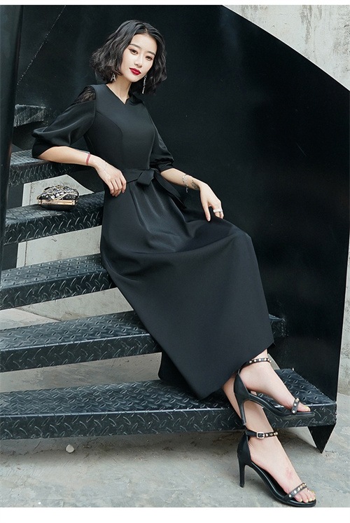 ドレス 結婚式 ワンピース ドレス パーティードレス 袖あり お呼ばれ 二次会 服 フォーマルドレス