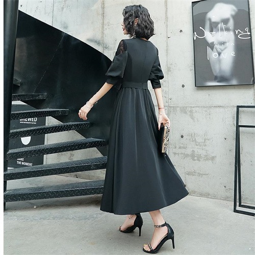 ドレス 結婚式 ワンピース ドレス パーティードレス 袖あり お呼ばれ 二次会 服 フォーマルドレス