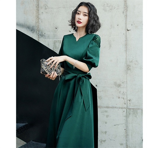 ドレス 結婚式 ワンピース ドレス パーティードレス 袖あり お呼ばれ 二次会 服 フォーマルドレス