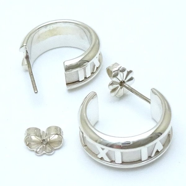 Tiffany & Co. シルバー アトラス フープピアス 片耳 キャッチ