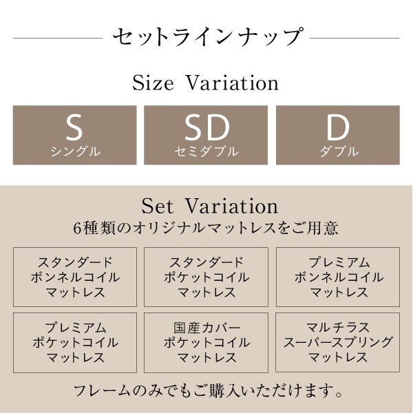[組立設置付]棚付 すのこベッド [グレイスター] スタンダードボンネルコイルマットレス付 セミダブル ダークグレー [マットレス]黒