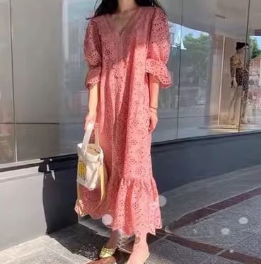 レディース ワンピース プルオーバー ロング 5分袖 7分袖 Vネック フェミニン レース かわいい 大人可愛い きれいめ シンプル カジュアル 上品 おしゃれ レトロ ガーリー ルーズ 存在感 レディース ワンピース プルオーバー ロング 5分袖 7分袖 Vネック フェミニン レース かわいい 大人可愛い きれいめ シンプル カジュアル 上品 おしゃれ レトロ ガーリー ルーズ 存在感