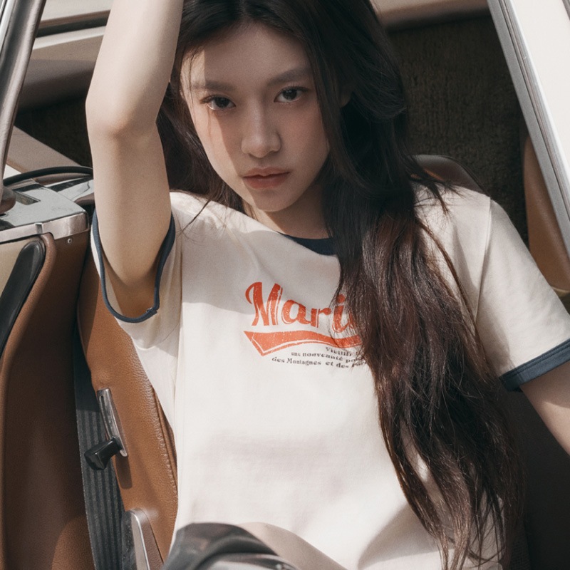 [Redvelvet ジョイ 着用] W VINTAGE BASEBALL RINGER TEE 韓国 アイドル 半袖 Tシャツ レディース メンズ 春 夏 大きいサイズ ゆったり