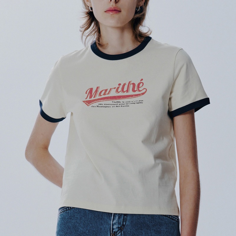 [Redvelvet ジョイ 着用] W VINTAGE BASEBALL RINGER TEE 韓国 アイドル 半袖 Tシャツ レディース メンズ 春 夏 大きいサイズ ゆったり