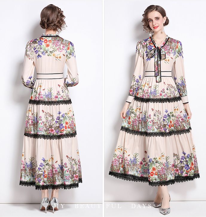 【急速出荷 2025年新作】花柄ワンピース 白 韓国 ロング レトロ はながら リボンタイ ボウタイリボン リゾートワンピース マキシワンピース 20代 30代 40代 50代 大人 春 夏 秋 レー 【急速出荷 2025年新作】花柄ワンピース 白 韓国 ロング レトロ はながら リボンタイ ボウタイリボン リゾートワンピース マキシワンピース 20代 30代 40代 50代 大人 春 夏 秋 レー