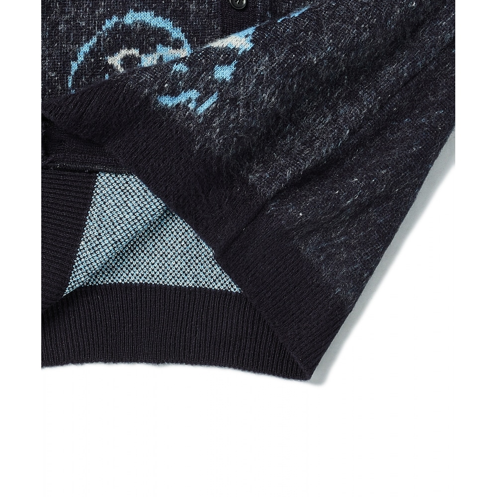 BEYOND CLOSET ユートピアドッグブラシディテール Vネックニットカーディガンネイビー BEYOND CLOSET ユートピアドッグブラシディテール Vネックニットカーディガンネイビー