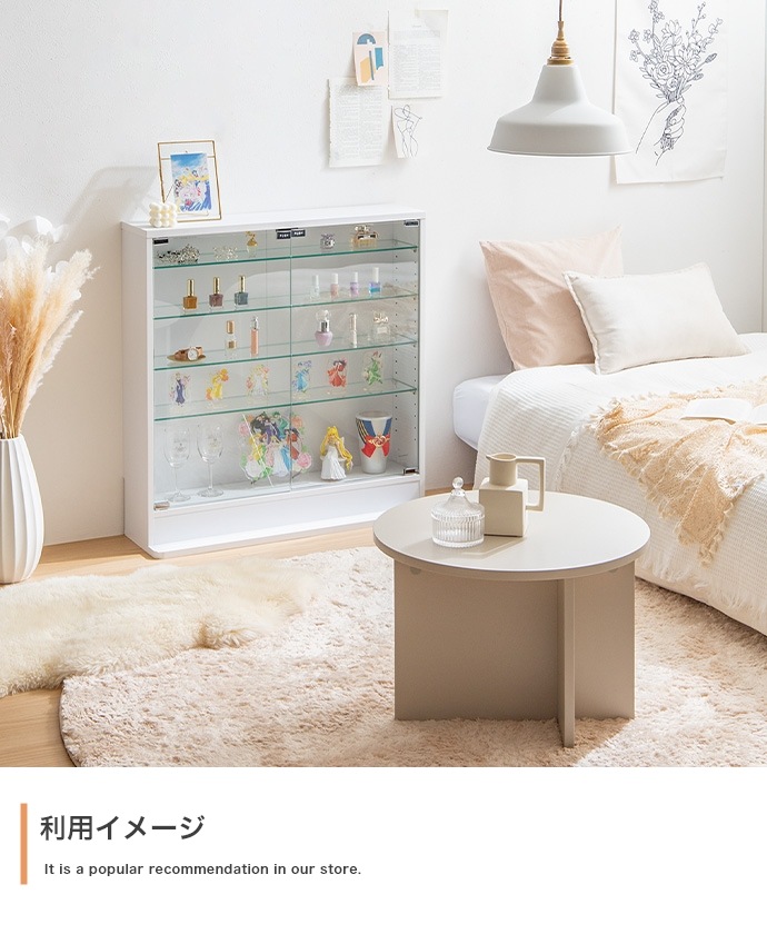コレクションケース 幅80cm 奥行18cm ガラス 収納ケース 高さ調整 ディスプレイラック 転倒防止