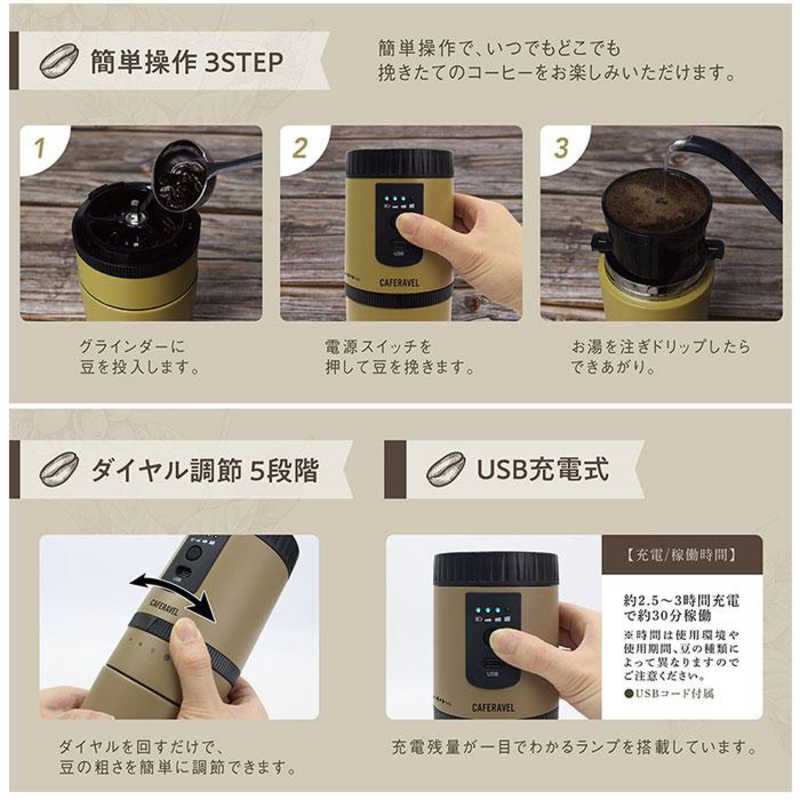 マクロス　ダイヤル調節 オールインワンコーヒーメーカー カフェラベル ［ミル付き］ フォーンベージュ　MEK-107FB