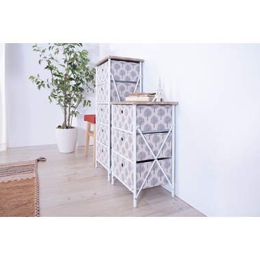 組立簡単チェスト4D タンス スチール ファブリック 棚 収納 4段 リビング 寝室 LFS-654 木の模様 ベージュ グレー かわいい 横揺れ防止 組立簡単チェスト4D タンス スチール ファブリック 棚 収納 4段 リビング 寝室 LFS-654 木の模様 ベージュ グレー かわいい 横揺れ防止