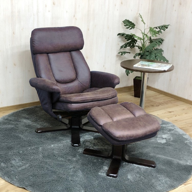 パーソナルチェア オットマン付 1人掛 リクライニング リラックスチェア 引っかきキズに強い生地 リビング 1Pイス