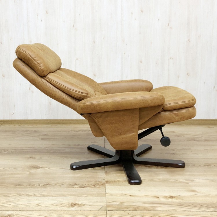 パーソナルチェア オットマン付 1人掛 リクライニング リラックスチェア 引っかきキズに強い生地 リビング 1Pイス