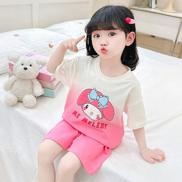 Qoo10] サンリオ キッズ服90-140上下2点セット 冷感