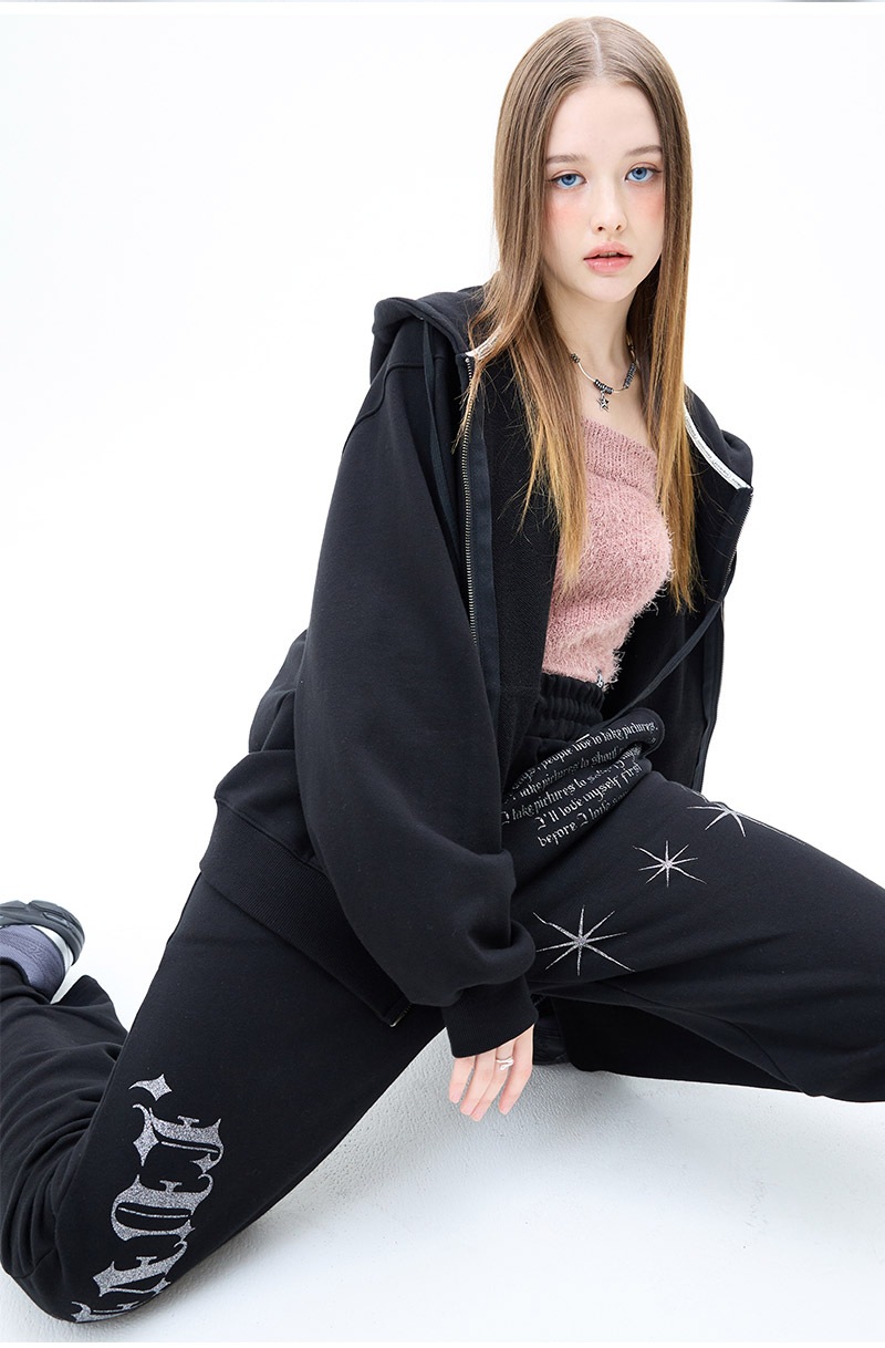 MZ STAR GLITTER PANTS] (BLACK) _トレーナー / トレーニング