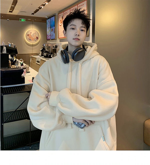 Qoo10] 日韓系 韓国パーカー メンズ フード付き