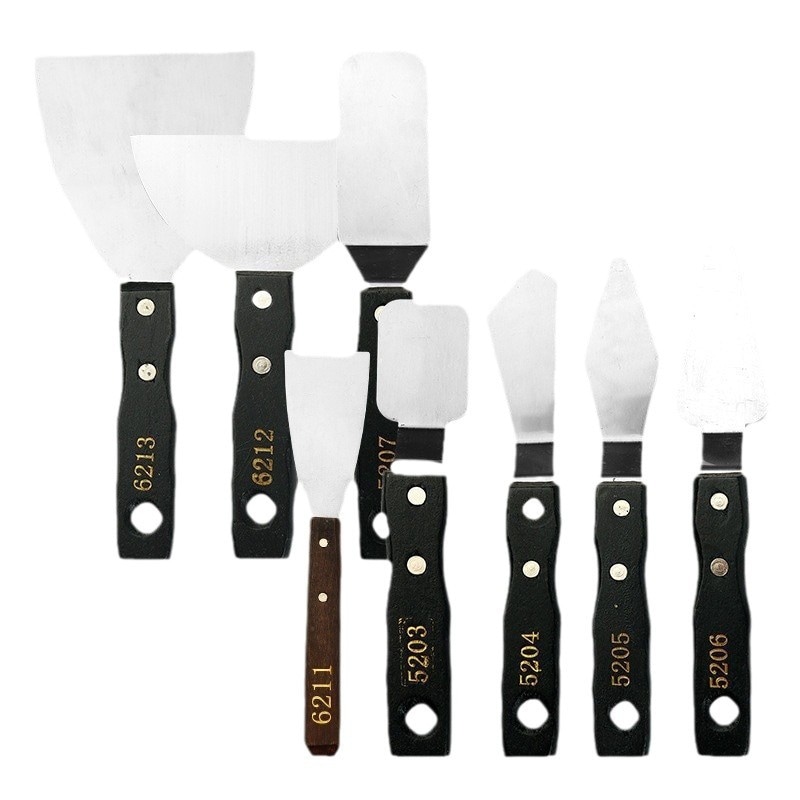 黒いハンドル油絵ペイントスクレーパーガッシュパレットナイフ大規模なシャベルアートペインティング素材絵画ピックナイフ 黒いハンドル油絵ペイントスクレーパーガッシュパレットナイフ大規模なシャベルアートペインティング素材絵画ピックナイフ