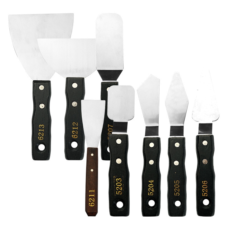 黒いハンドル油絵ペイントスクレーパーガッシュパレットナイフ大規模なシャベルアートペインティング素材絵画ピックナイフ 黒いハンドル油絵ペイントスクレーパーガッシュパレットナイフ大規模なシャベルアートペインティング素材絵画ピックナイフ