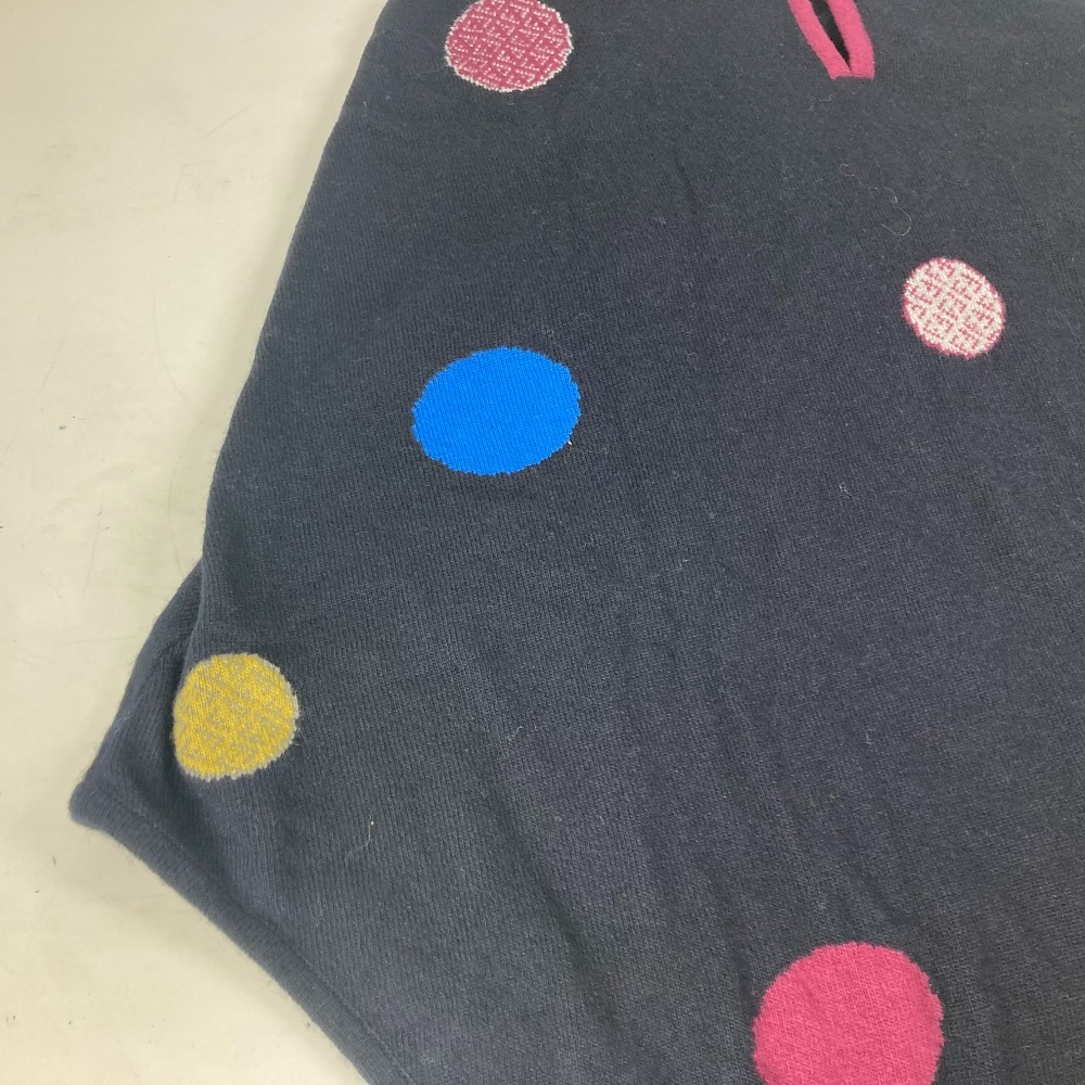 ポンチョ ドット 水玉 フード付き フーディー トップス アパレル ウール マルチカラー