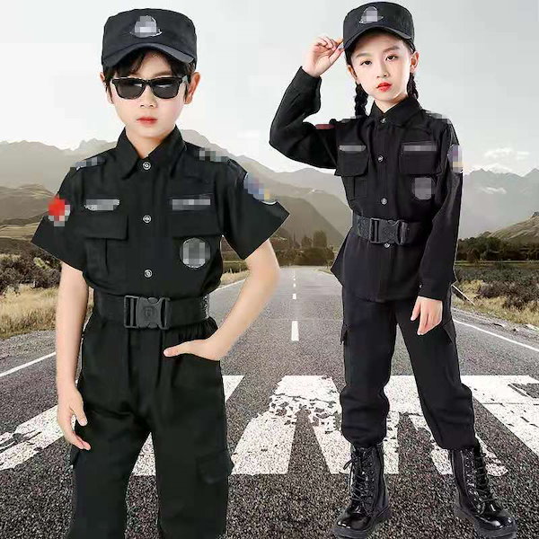 Qoo10] 子供用軍服スーツメンズ特殊警察服警察制服