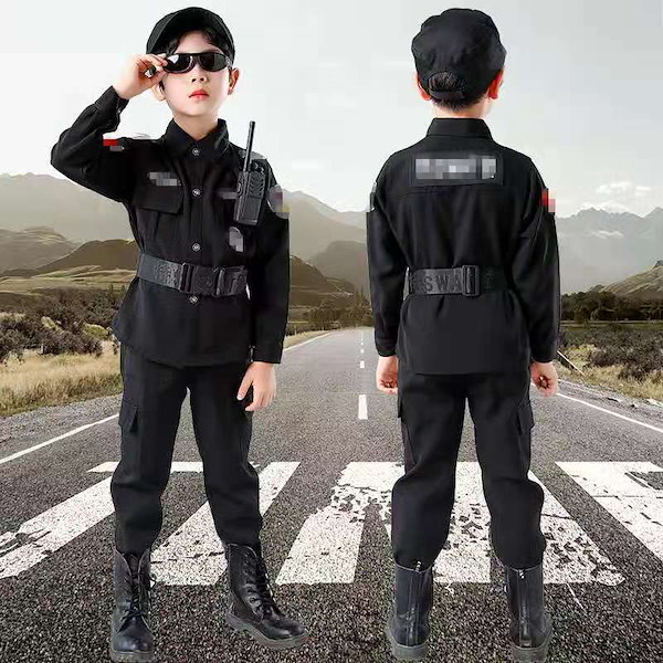 スーツ＝軍服 Qoo10] 子供用軍服スーツメンズ特殊警察服警察制服