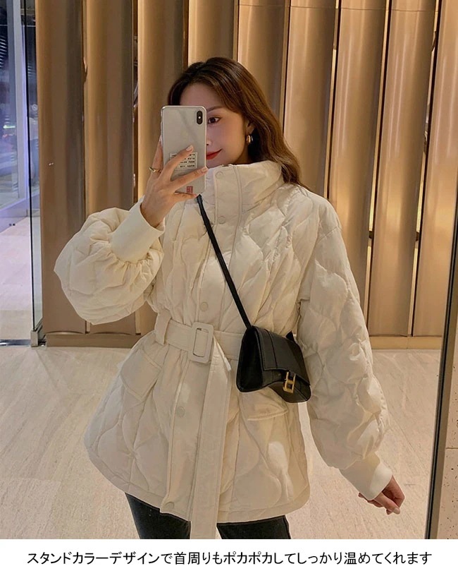 中綿コート レディース アウター 無地 立ち襟 長袖 軽量 防寒 保温性 前開き トップス カジュアル 中綿コート レディース アウター 無地 立ち襟 長袖 軽量 防寒 保温性 前開き トップス カジュアル