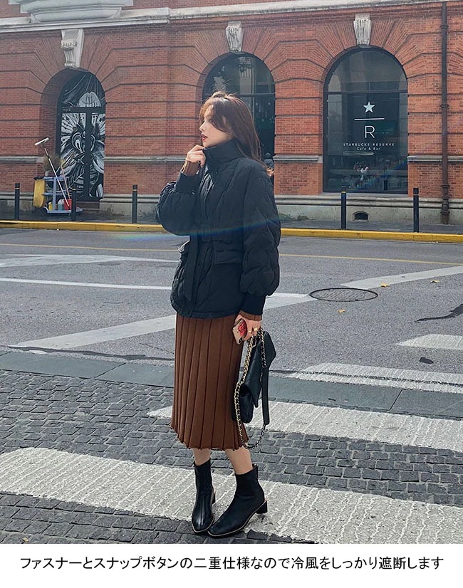 中綿コート レディース アウター 無地 立ち襟 長袖 軽量 防寒 保温性 前開き トップス カジュアル 中綿コート レディース アウター 無地 立ち襟 長袖 軽量 防寒 保温性 前開き トップス カジュアル