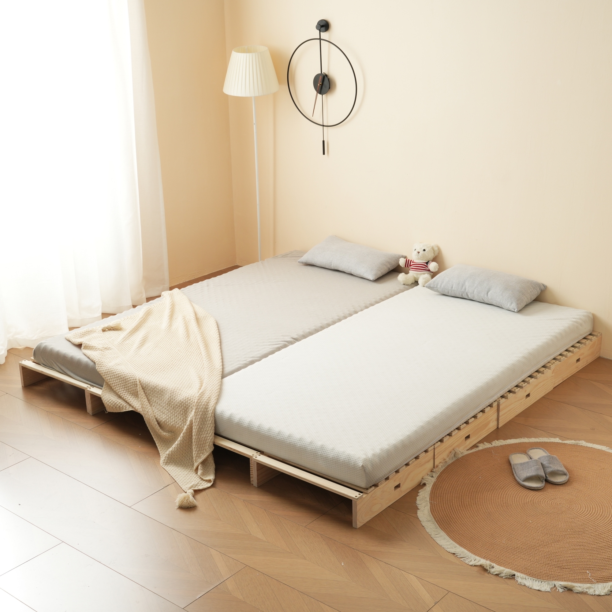 218【パレットベッド×16枚】パレットベッド 天然木 すのこベッド ローベッド 木製 おしゃれ お掃除ロボット対応 分割 ベッドフレーム228 218【パレットベッド×16枚】パレットベッド 天然木 すのこベッド ローベッド 木製 おしゃれ お掃除ロボット対応 分割 ベッドフレーム228