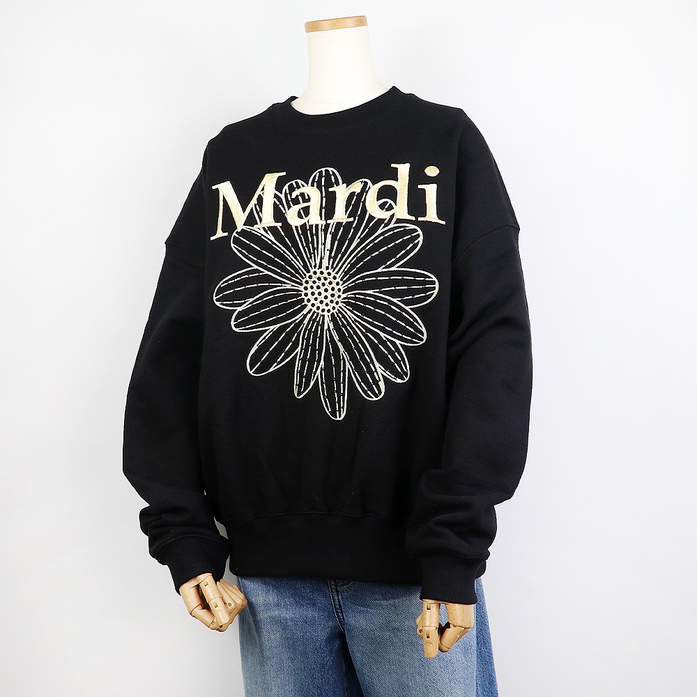 SWEATSHIRT FLOWERMARDI NEEDLEWORK BLACK LEMON 長袖 レディース 韓国 ファッション アパレル 刺繍