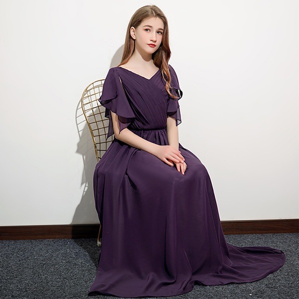 キッズドレス ピアノ発表会 中学生 ワンピース ドレス 女の子 ロングドレス リボン 袖あり スリットスリーブ 無地 シンプル ロング丈 カシュクール Vネック Aライン 発表会 コンクール フォーマ キッズドレス ピアノ発表会 中学生 ワンピース ドレス 女の子 ロングドレス リボン 袖あり スリットスリーブ 無地 シンプル ロング丈 カシュクール Vネック Aライン 発表会 コンクール フォーマ