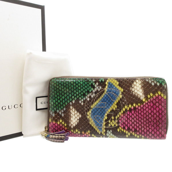 掲載終了】GUCCIグッチ308004 SOHOソーホー パイソンラウンド