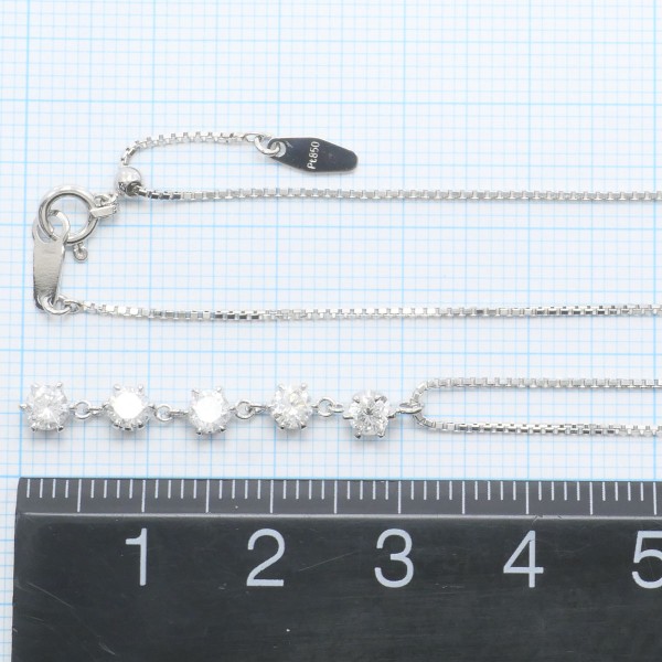 PT PT850 ネックレス ダイヤ 総重量約3.8g 約45cm ジュエリー 中古