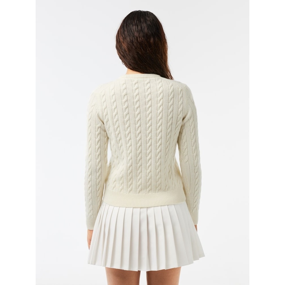 LACOSTE 女性用ウールブレンドケーブルクルーネックセーター AF0633-54N NYV Q2NAF0633-54NNYV