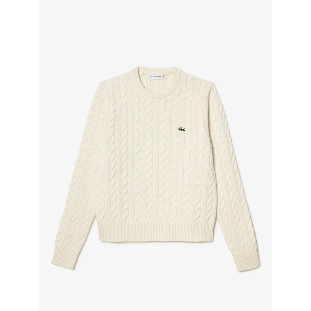 LACOSTE 女性用ウールブレンドケーブルクルーネックセーター AF0633-54N NYV Q2NAF0633-54NNYV